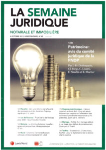 Semaine juridique du 04 octobre 2019